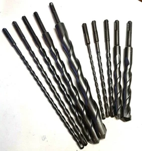 2 sets SDS plus style Impact Hammer Masonry Drills- 8" and 12" reach - 1/4 to 1" - Picture 1 of 6