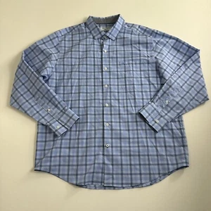 Tommy Bahama Button Up Shirt Mens Size XL Blue Plaid Island Zone Pocket Logo - Picture 1 of 9