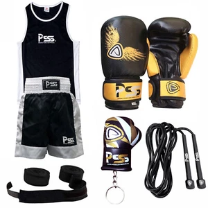 Guantes de Boxeo Uniforme Envoltura de Mano Niños Conjunto de Lucha Kickboxing MMA Muay Thai - Imagen 1 de 10