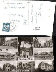 424116,Nienburg an d. Weser Brücke Schule Rathaus Mehrbildkarte - Picture 1 of 1