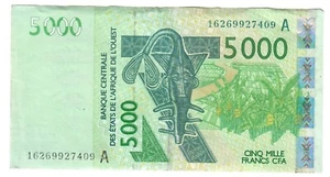 Ivory Coast 5000 Francs CFA 2003 (2019) VF "A" - Picture 1 of 2