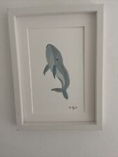 Blue Whale Original Watercolour Painting, Signed Art Not A Print, Gift