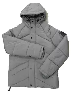 BNWT Burton Menswear London Chevron Puffer Jacket Charcoal Size XS - Picture 1 of 20