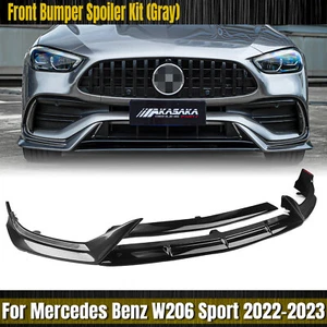 For Mercedes Benz C Class W206 Sport 2022-2023 Front Splitter Lip+Side Trim Gray - Picture 1 of 16