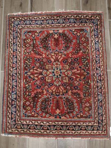 Alfombra de lana Sarouk vintage hecha a mano de 22"" x 28 - Imagen 1 de 11