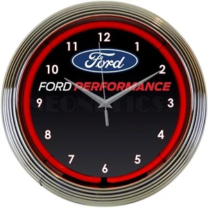 Ford Performance Car Dealer Light 15" Neon Clock 8FRDPF - Picture 1 of 1