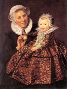 Oil painting frans hals - catharina hooft with her nurse young woman noble lady - Picture 1 of 1