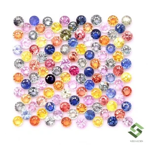 Natural Multi Sapphire Round Cut 2.50 mm 2.32 Cts Lot 25 Pcs Loose Gemstones - Picture 1 of 6