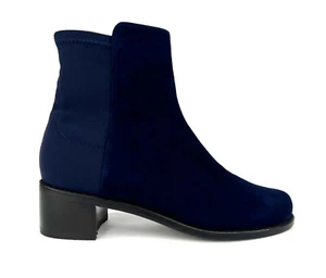 STUART WEITZMAN Easy On Easyon Reserve Navy Suede Ankle Boots US 6 - EU 36.5 - Picture 1 of 11