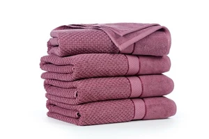 Amplio juego de decoración de 4 toallas de mano 100% algodón - altamente absorbente, texturizadas palomitas de maíz - Imagen 1 de 34