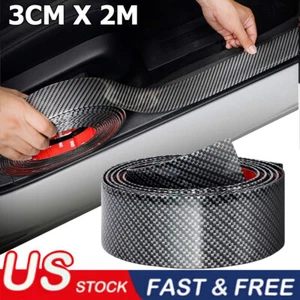 Accesorios para automóviles pegatinas protectoras de placa raspado de umbral de puerta de automóvil fibra de carbono - Imagen 1 de 10