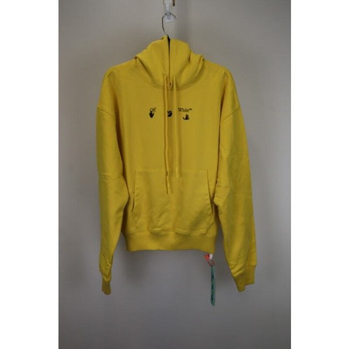 Felpa con cappuccio Off White Bolt Arrow Over in verde mais nuova con etichetta Medium