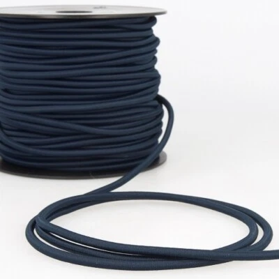 Stephanoise 5mm Round Elastic Cord Navy Blue - per metre