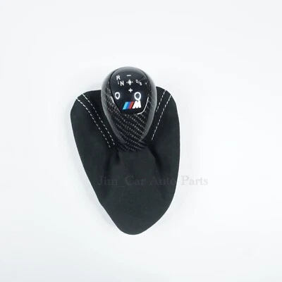 Pomo de cambio de fibra de carbono real con Alcantara para BMW M3 E90 E92 E93 Foto 1 de 4