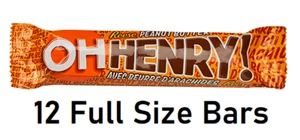 Hershey Oh Henry Chocolate Bars With Reese Peanut Butter Full Size 58g 12 Bars - Picture 1 of 2