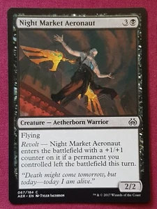 Magic The Gathering AETHER REVOLT NIGHT MARKET AERONAUT black card MTG - Picture 1 of 2