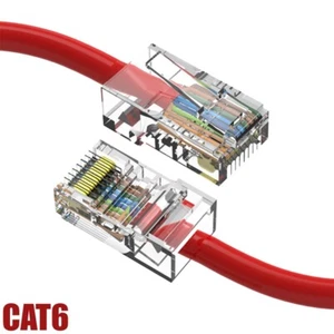 0.5FT Cat6 RJ45 Ethernet LAN Network UTP Non-Booted Patch Cable Copper 24AWG Red - Picture 1 of 5