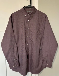Daniel Cremieux Signature Collection Maroon Long Sleeve Men's Button Dress Shirt - Picture 1 of 9