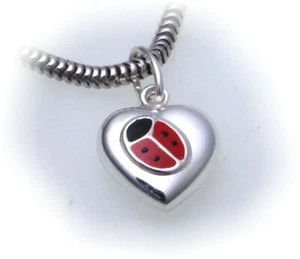 Colgante Escarabajo María en Corazón Auténtico Plata 925 Collares - Imagen 1 de 2