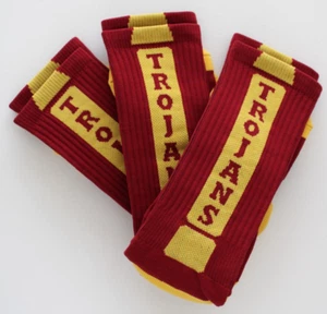 USC Trojans Crew Socks 3 Pack Men's Large 8-12 Team Crimson/University Gold - Picture 1 of 6