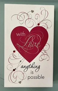 New “With Love Anything Is Possible” Embellished Wall Art On Canvas - Picture 1 of 7