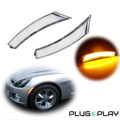 Luces marcadoras laterales delanteras de lente transparente 2 piezas para Pontiac Solstice y Saturn Sky 06-10 Foto 1 de 4
