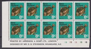 NEW ZEALAND 1970 8c fish wmkd paper - plate block 1B MNH...................B1220 - Picture 1 of 1