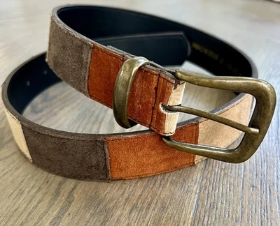 Cinturón Mujer Talla M Multicolor Patchwork Cuero Marrón Boho Informal Foto 1 de 4