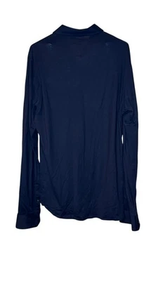 Patrick Assaraf Men's Shirt Button-Up Long Sleeve Silk Blend Navy Blue Small - Image 1 of 4