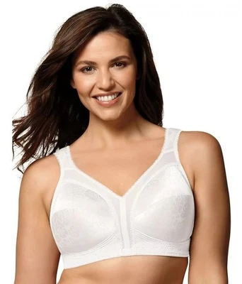 Playtex 4693 18 Hour Ultimate Shoulder Comfort White Rose Wireless Bra Sz 36B - Image 1 of 4