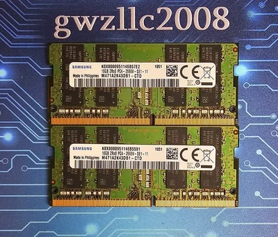 32GB (2x16GB) PC4-21300 DDR4-2666MHz 2Rx8 Non-ECC Samsung M471A2K43DB1-CTD #A14 - Image 1 of 2