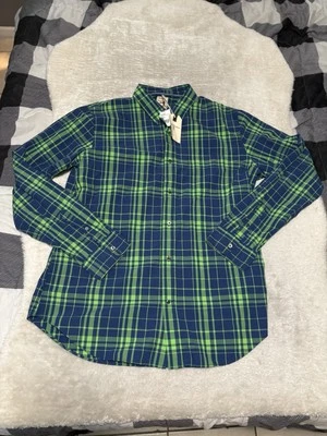 Nueva Camisa a Cuadros Relwen Para Hombres Azul Verde Con Botones Talla XXL NUEVA CON ETIQUETAS Foto 1 de 4