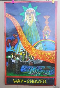 Vintage EAST TOTEM WEST psychedelic art poster WAY-SHOWER John Starr Cooke 1967 - Picture 1 of 3