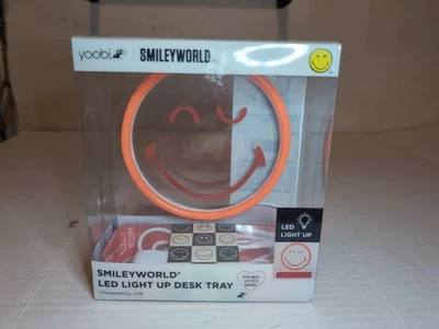 Bandeja de escritorio Yoobi SmileyWorld con luz LED cara sonriente naranja Foto 1 de 4