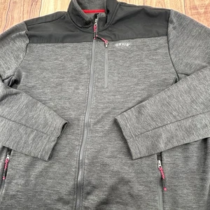 Orvis Jacket Full Zip Gray/Black Fleece Lined Bonded Mesh Utility Fishing Men XL - Picture 1 of 11