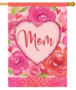 Mom Heart House Flag - Picture 1 of 1
