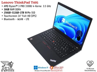 Lenovo ThinkPad T495 | Ryzen Pro |Touch| 16GB RAM |NVMe SSD | Win 11 & Office 21 - Bild 1 von 4