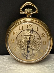 1916 Hampden pocket watch Grade Aviator Model 5 GF 12S 19 jewels Runs     40 - Picture 1 of 9