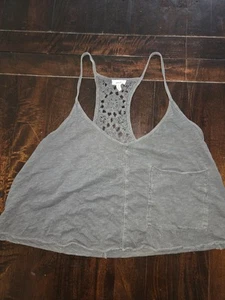 Aerie Summer House Crochet Back Cropped Tank Top SIZE XL - Picture 1 of 3