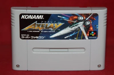Axelay (Nintendo Super Famicom SFC, 1992) Authentic Game Cartridge (SHVC-AX) - Image 1 of 4