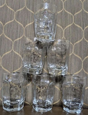 Vasos de jugo vintage Libbey Chivalry NOS 6 oz, lote de 6, paneles, texturizados 2481  Foto 1 de 4