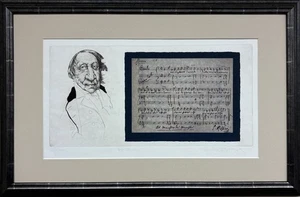 Charles Bragg "Rossini"  Signed & # Etching Framed Art Italian Composer Classic - Picture 1 of 5