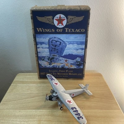 Wings of Texaco 1927 Ford Tri-Motored Mono Airplane Diecast Model Bank Ertl NIB - Image 1 of 4