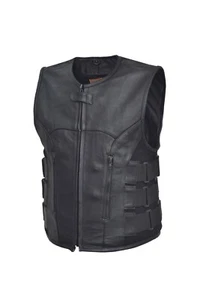 Herren Aktualisierte Swat Team Style Motorrad Lederweste - Bild 1 von 6