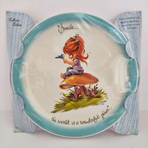 Placa de coleccionista de arte Kawaii de colección de los años 70 GIGI saludos americanos hongo genial - Imagen 1 de 11