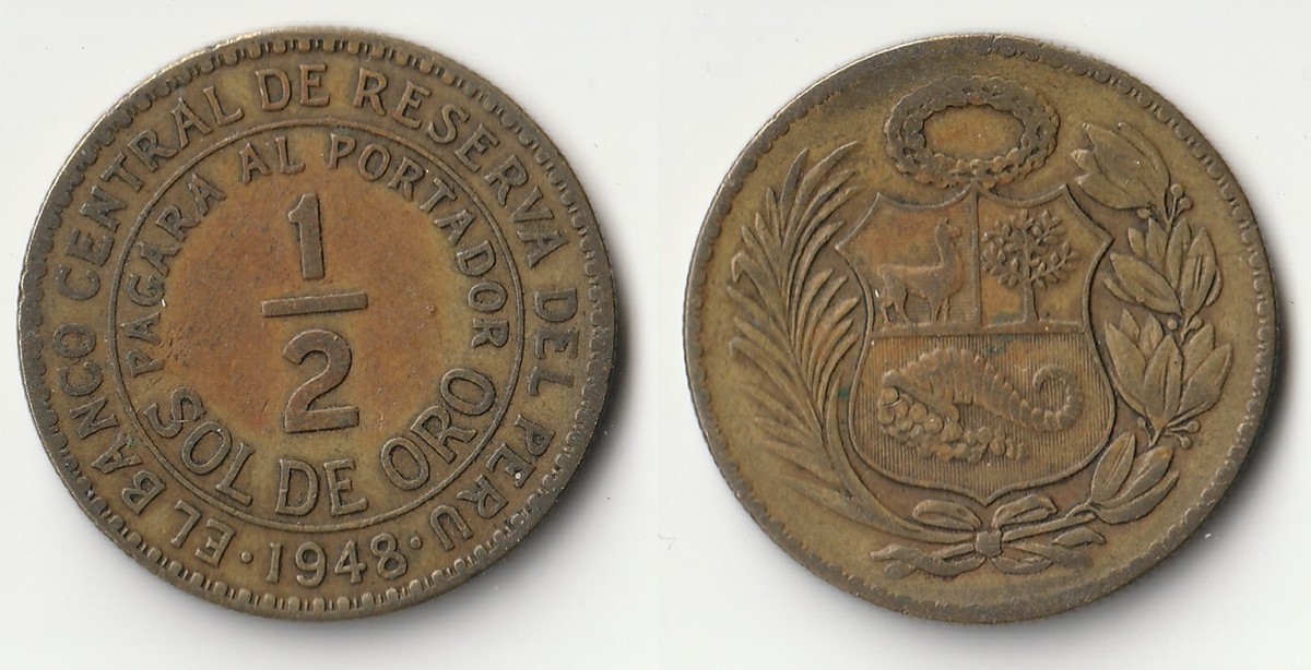 ペルー 1CENTAVO 1センタボ 1ケンタボ 1948年 ペルー 1CENTAVO 1