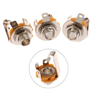 5PCS 1/4" Female Panel Mount Power Socket Connector Mono Audio Cable Jack Pl _ou - Photo 1/9