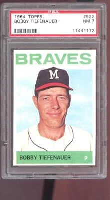 1964 Topps #522 Bobby Tiefenauer PSA 7 Graded Baseball Card NM Milwaukee Braves - Image 1 of 2