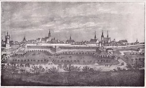 Leipzig en 1734, litografía primera mitad 19. Jh - Imagen 1 de 2