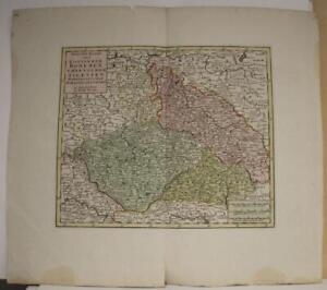 CZECH REPUBLIC & POLAND 1740 ISAAK TIRION ANTIQUE ORIGINAL COPPER ENGRAVED MAP